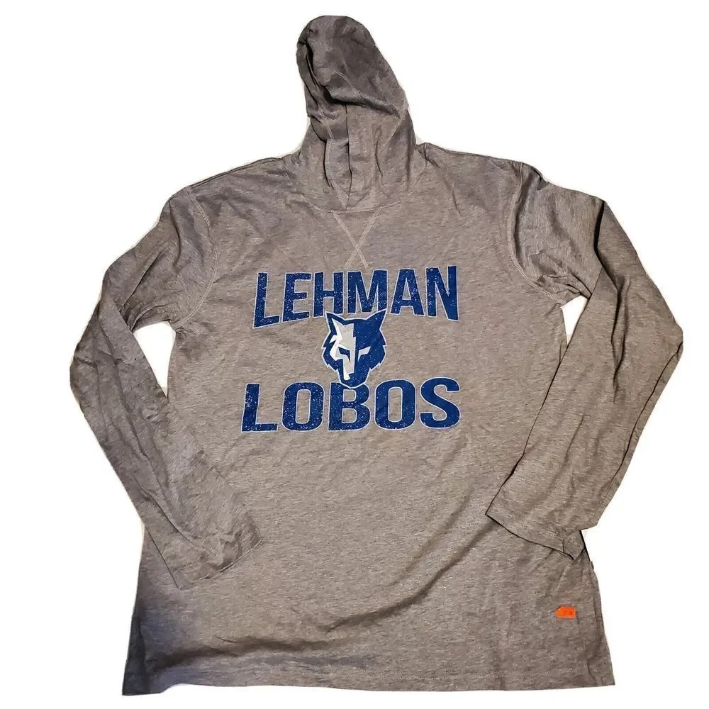 Lehman Lobos‎ School Gray Hoodie Lightweight Small Long Sleeve Sports New